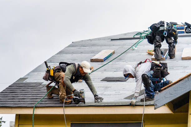 Professional Gutter Installation technician working in Hamilton, VA